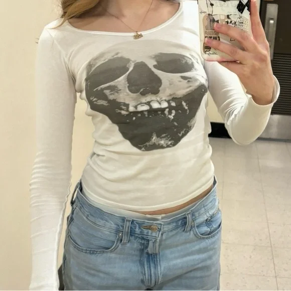 【Hysveric Glamour】Typing Skull L/S Top Hysveric Glamour】Typing Skull L/S Top Hysteric Glamour skull tee